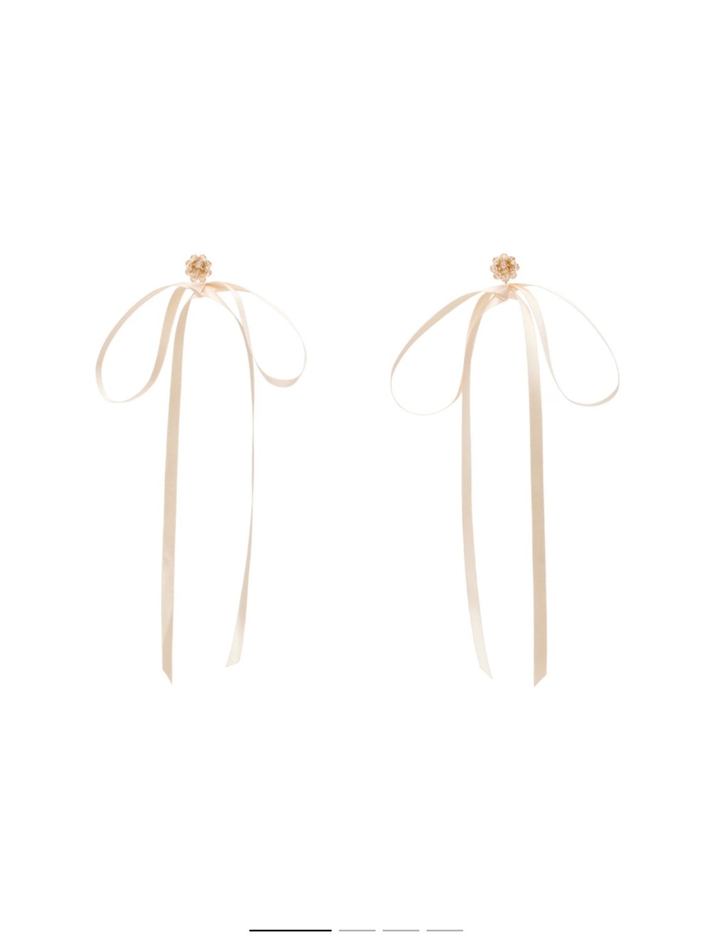 Simone Rocha Cream Ribbon Bow Drop Earrings